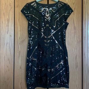 SALE! Black and Gold Sequin Dress ONLY WORN ONCE